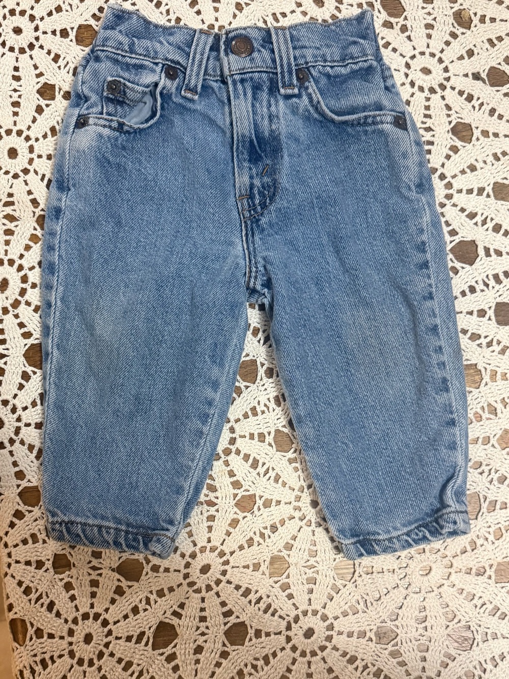 VTG 1997 Little Levis 512 Orange Tab Jeans 12M Light Wash Toddler Made In USA